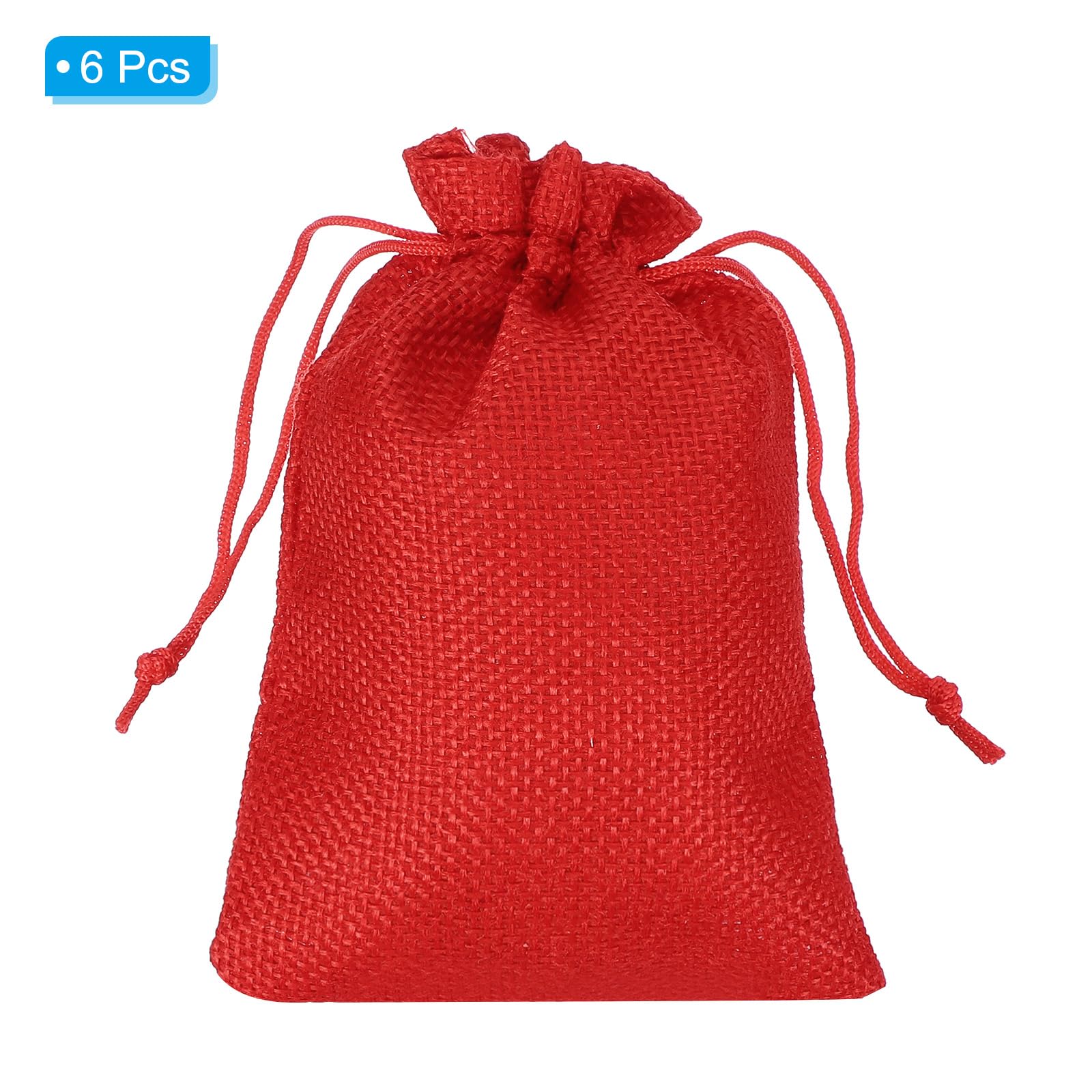 PATIKIL 6"x4" Coin Sacks Bag, 6Pcs Bank Deposit Change Transit Bags with Drawstring Canvas Gift Sacks, Red - Image 3