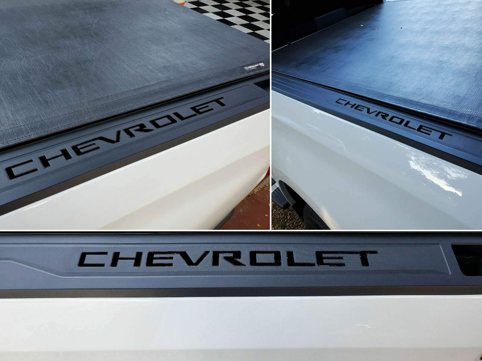 SF Sales USA - Glossy Black Bed Rail Cap Cover Inserts for Silverado 2019-2020 ABS Letters Not Decals