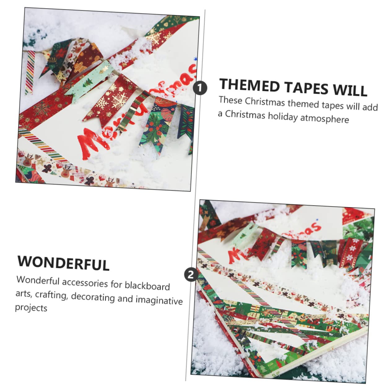 VILLCASE 63rotoli Nastro Adesivo Decorativo Natalizio Washi Tape Con Motivi Festivi Per Crafting e Decorazioni Di Natale Facile Da Staccare e Riposizionare Senza Residui Di Colla