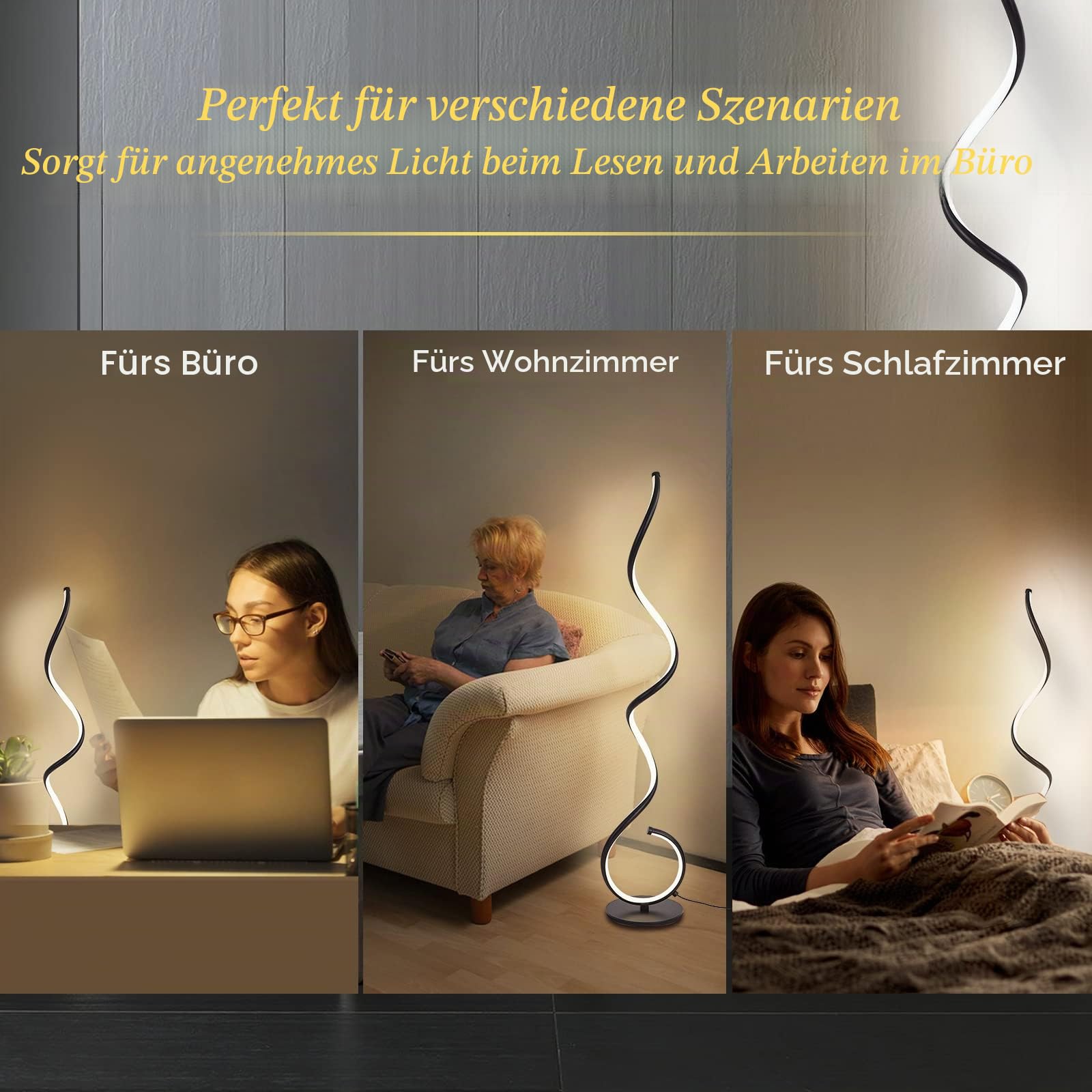 LED Stehlampe Wohnzimmer 120CM 48W Stehlampe Dimmbar Modern Stehlampes,1H Timer & Memory Funktion,3500K-6000K Stehleuchte Dimmbar mit Fernbedienung Standlampe LED für Schlafzimmer, Büro