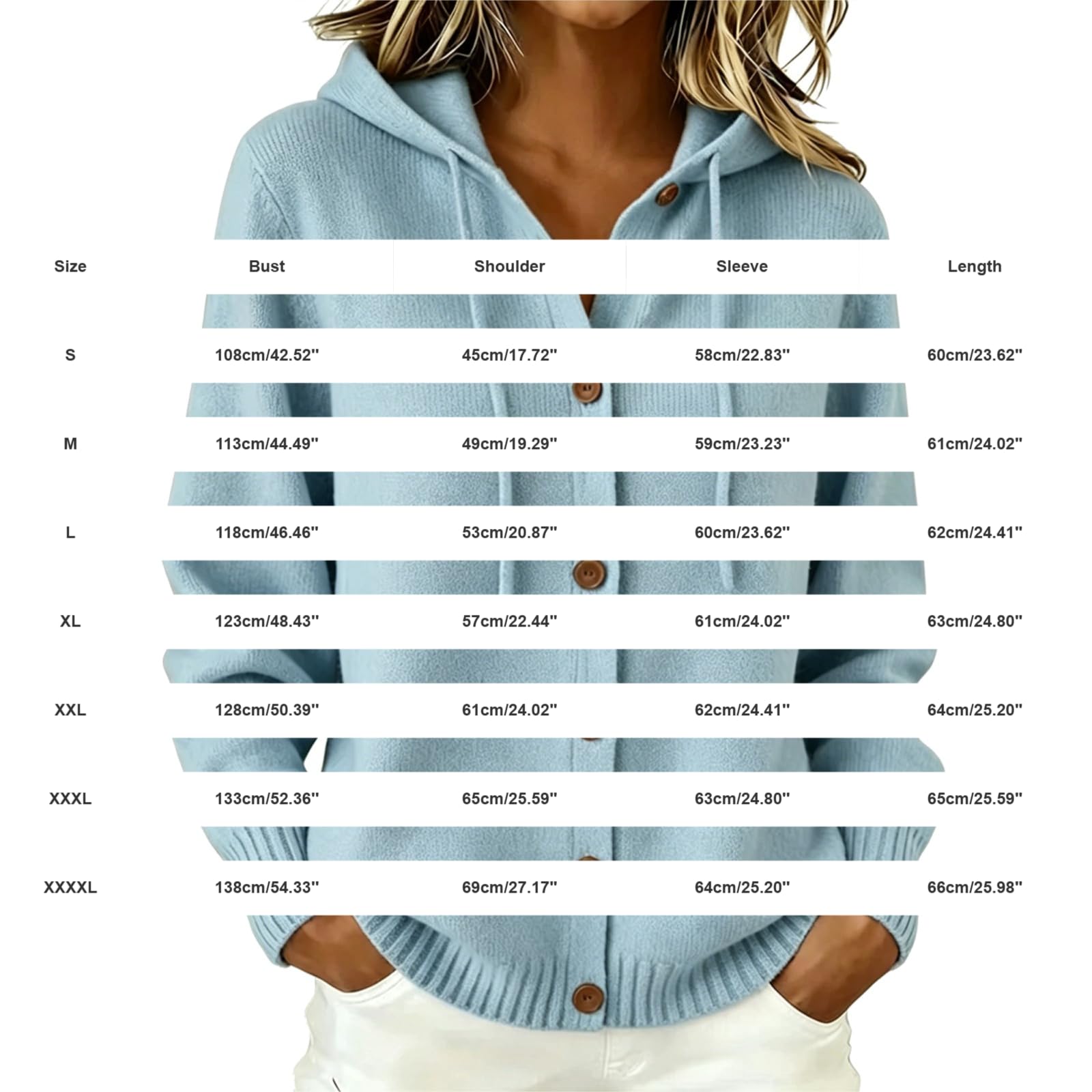 Generico Jersey de mujer con capucha y cordón, chaqueta de punto ligero | Cárdigan con botones de color liso casual para otoño e invierno, jersey de manga larga elegante, ajuste cómodo