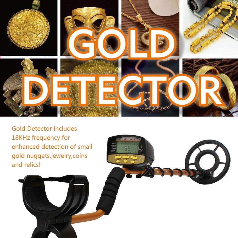 S3800 Gold Detector, Lightweight Waterproof Metal Detector with 5 Modes for Adults, Best Metal Detector for Treasure Hunters and Gold Finders