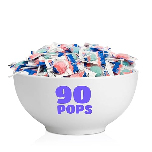 Miniatura 5 de Paletas de labios sabor a caramelo de algodón, delicias envueltas individualmente en azul y rosa, bolsa de 2 libras (alrededor de 90 unidades)