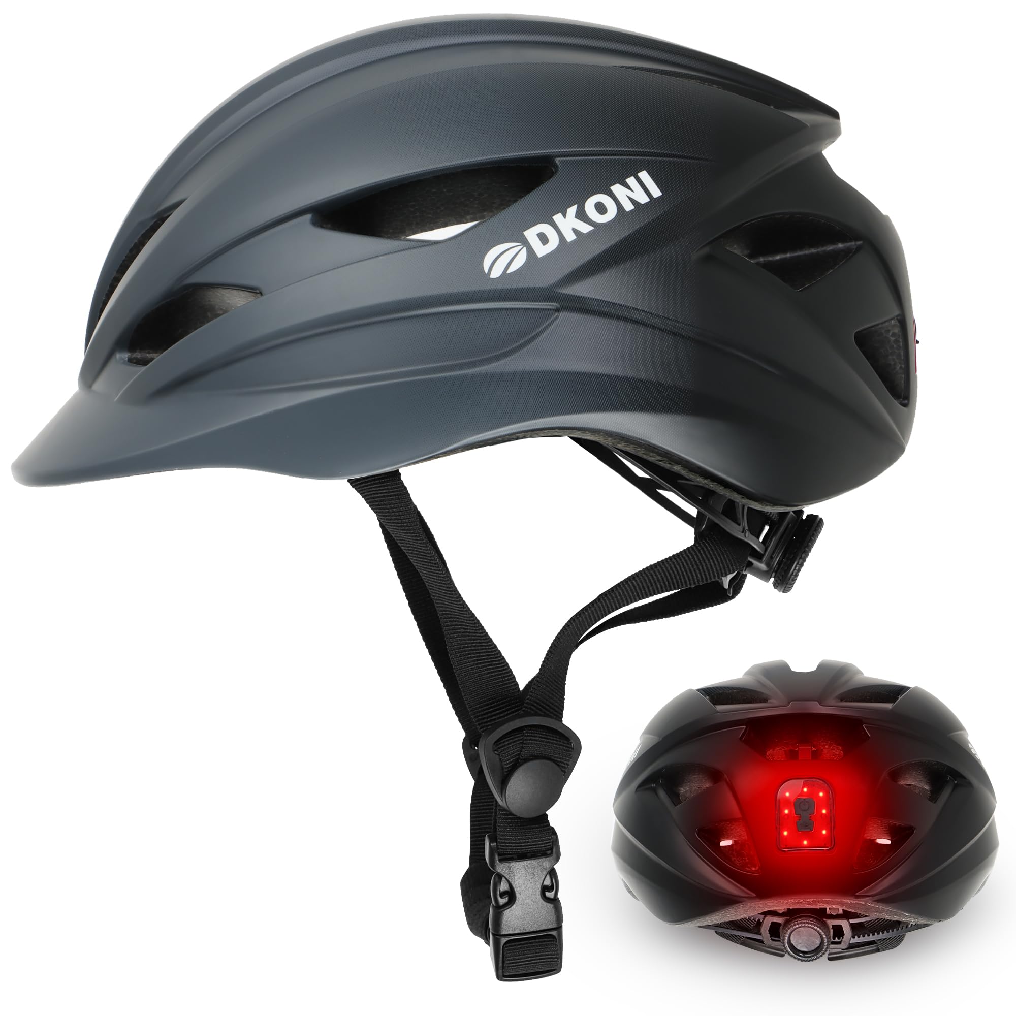 Bike Helmet Adult Urban:Bicycle Helmet for Men Women with USB Charge Detachable Taillight Helmets for Commuter Cycling Scooters