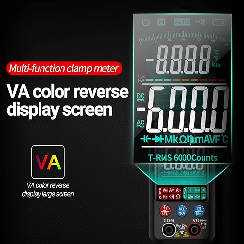 Miniatura 3 de ANENG Medidor de abrazadera Probador multímetro Rango automático TRMS 6000 cuentas Voltaje de corriente AC/DC Ohm Volt Amp Meter Meansures NCV