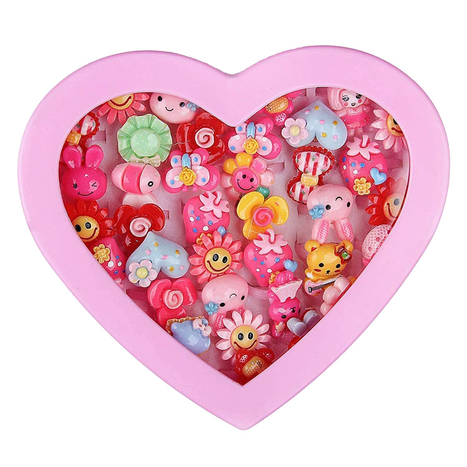 AUTOWRAP Jewelry Ring 36pcs, Adjustable, Girls Pretend Play and Dress Up Rings for 4-12 Year-Old Girl Christmas Birthday Party Favor Gifts, Toy Rings for kids (B0CQCXW1S2) Amazon Price History, Amazon Price Tracker