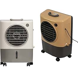 HESSAIRE MC18M Portable Evaporative Cooler – Gray, 1300 CFM, Cools 500 Square Feet
