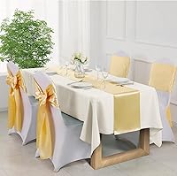 Vista 99 de Manyshofu 12Pcs Satin Orange Table Runner - 12 x 72 Inch Long Size, Party Table Runner Decor Bright & Smooth Wedding Decorations Table Runners for