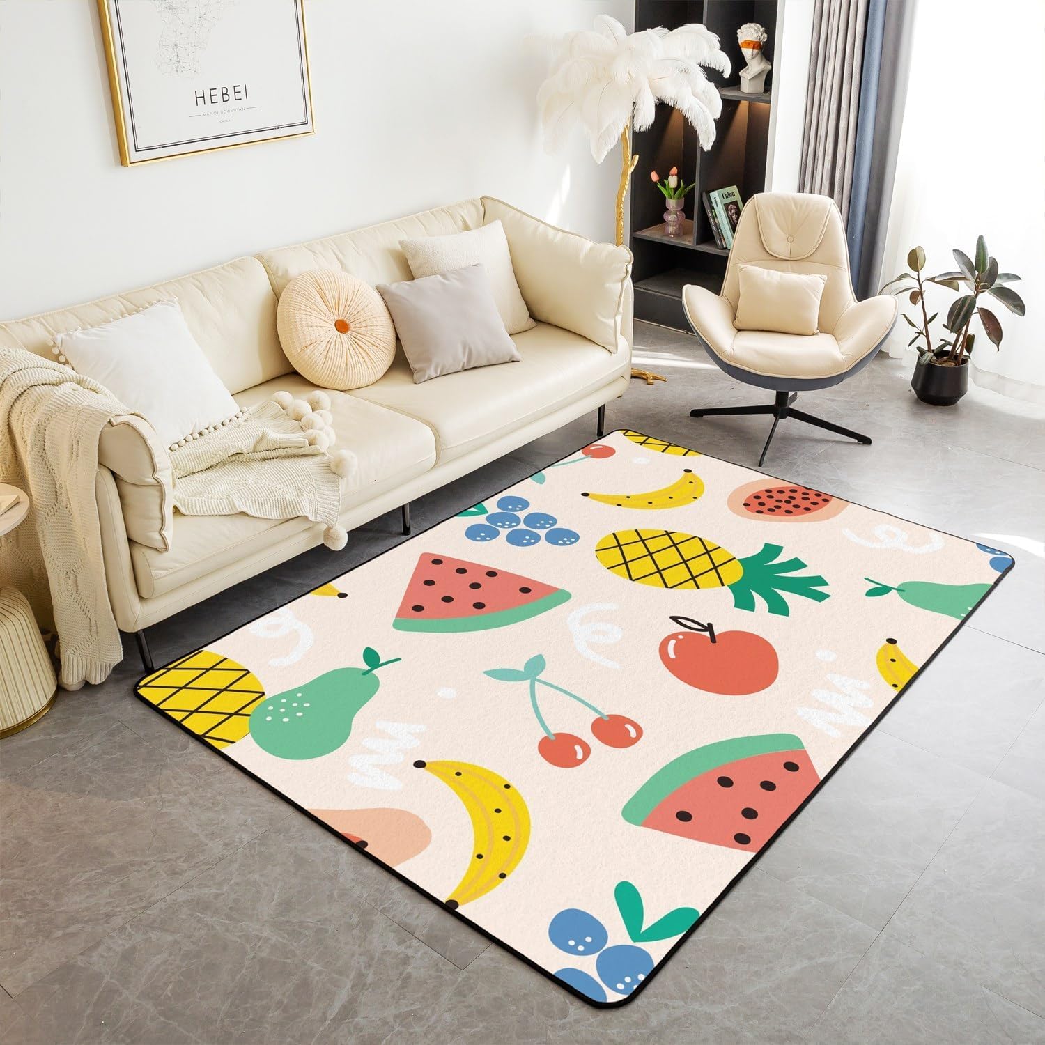 Tapis de salon légumes 3D imprimé antidérapant chambre moderne 80x160cm