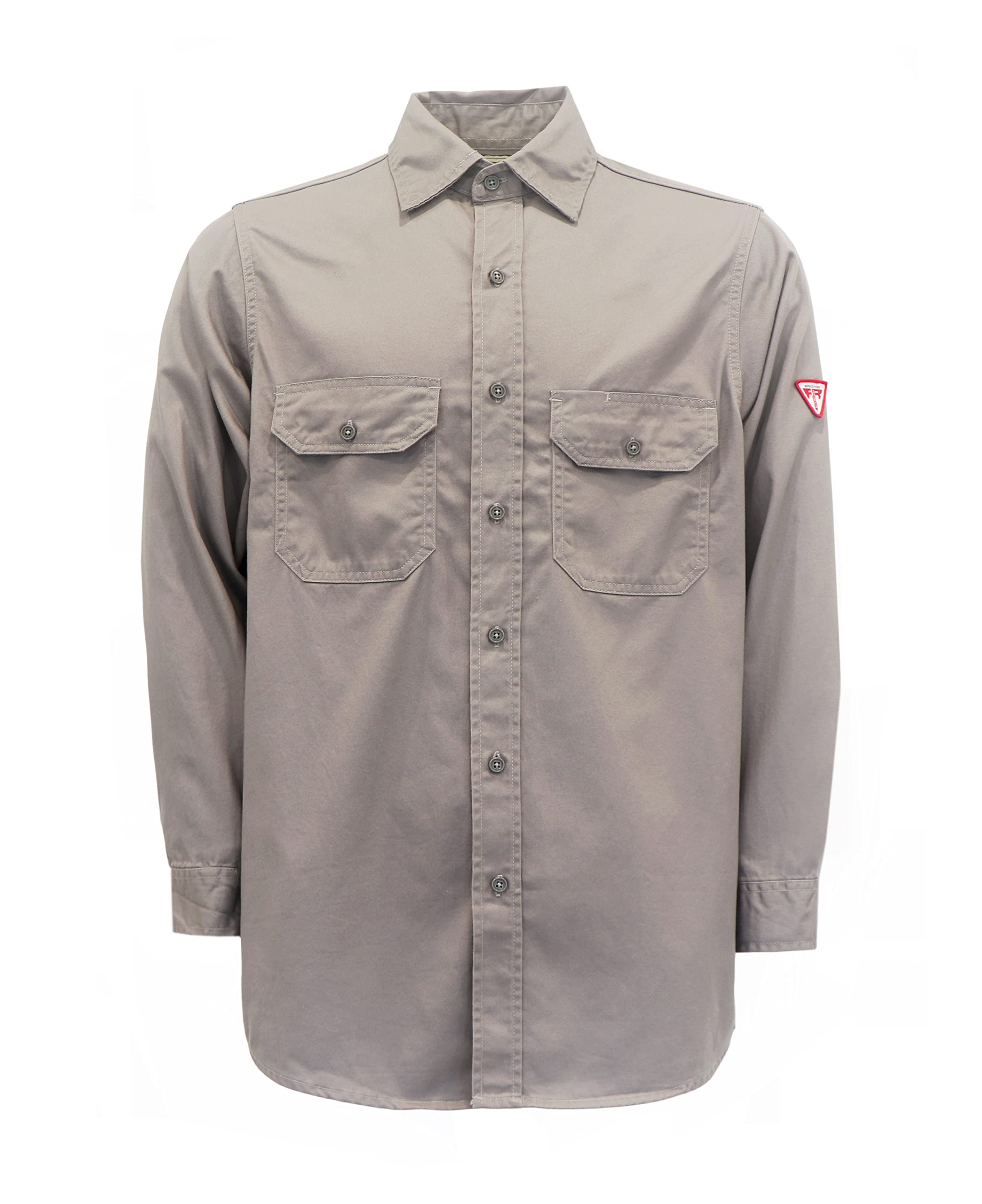 TICOMELA FR Shirts for Men Flame Resistant/Fire Retardant Shirt NFPA2112 7.5oz Light Gray Men's Welding Shirt