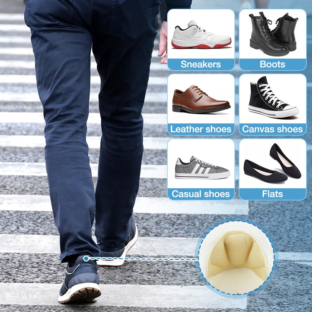 LOPHE Almohadillas para Talones, 3 Pares Almohadilla Talóneras Autoadhesivas para Mujeres y Hombres, Protector de Talon Esponja para Antirozaduras Zapatos y Reducir Talla Zapata (Negro)