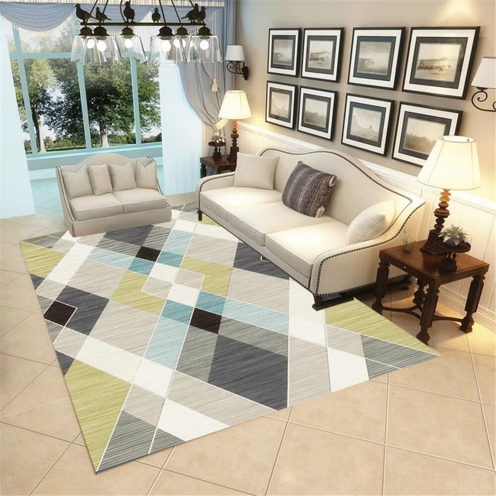 Tapis antidérapant salon moderne 180X250cm à rayures