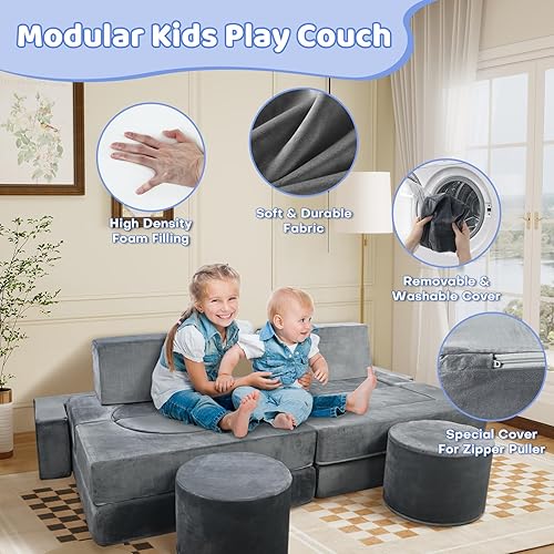 Miniatura 5 de Sofá modular de juegos para niños, 16 muebles convertibles de espuma para sala de juegos, inspira creatividad e imaginación, más de 2200 diseños de