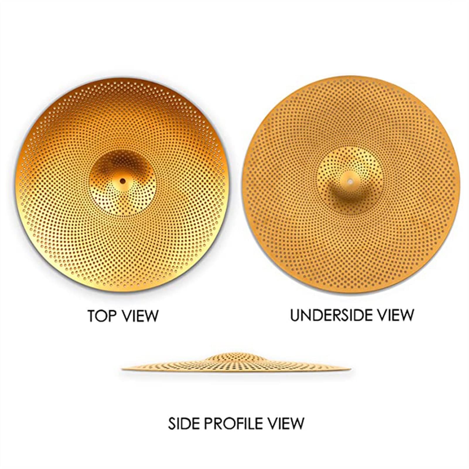 Low Volume Crash Cymbal 16 Inches Practice Crash Cymbal Quiet Crash Cymbal Gold Cymbal Set