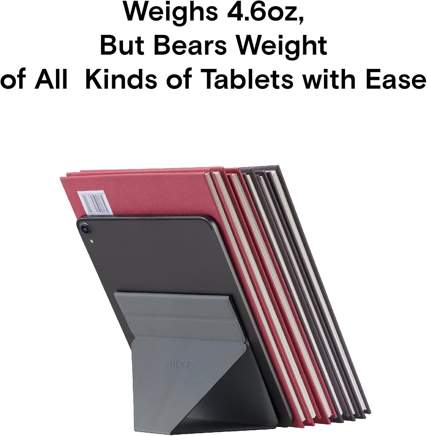 MOFT Invisible Slim Tablet Stand, Adjustable and Foldable Design, Compatible with Tablets Up to 7.9-9.7 Inches, Adhesive Version, Grey