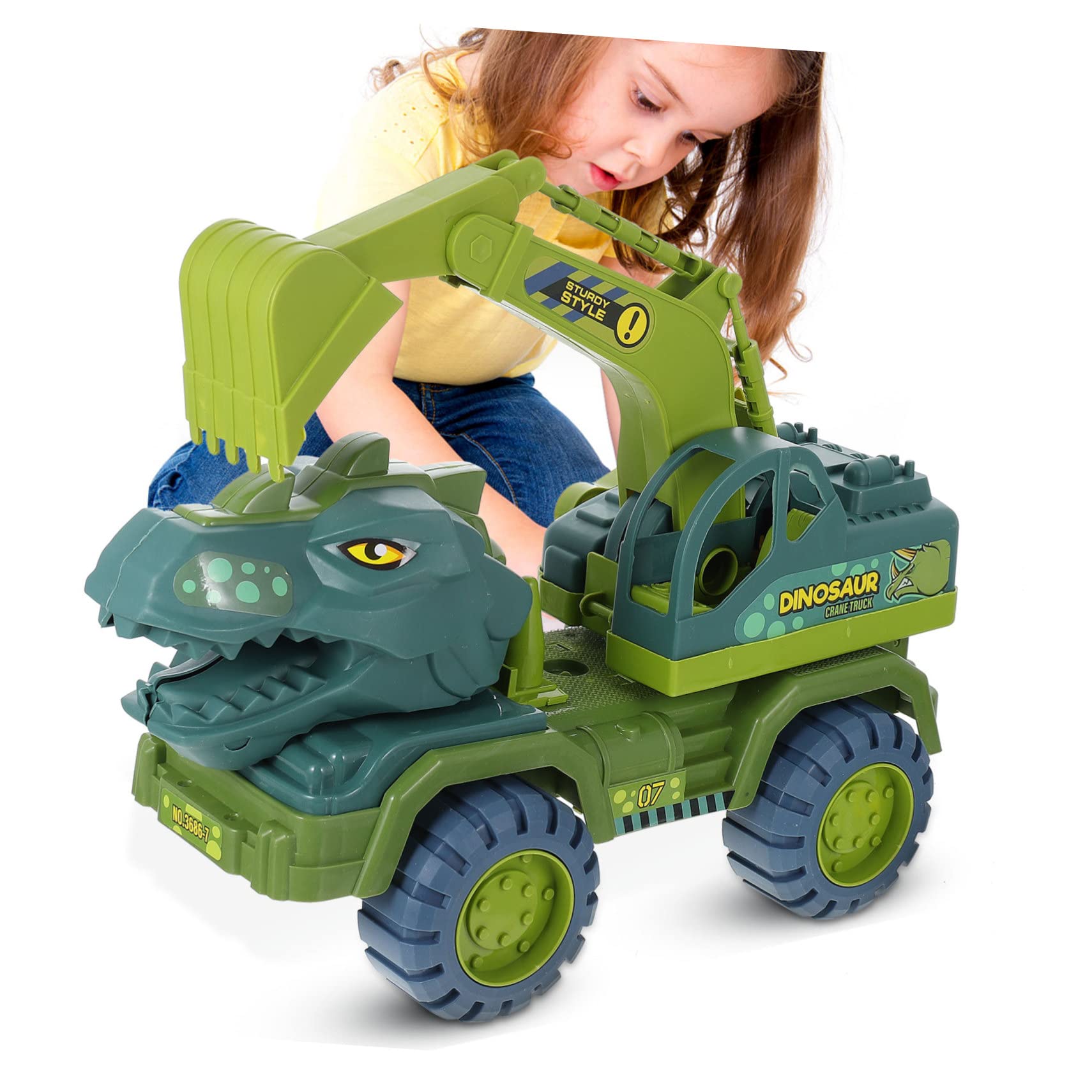SUPVOX Giocattolo Dinosauro Tirannosauro in Plastica Verde Effetto Inerzia, Facile da Afferrare e Trasportare, Set di Veicoli per Ragazzo Ragazza da Gioco All'aperto