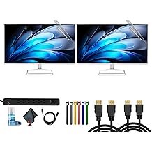 HP 2X 527SF 27" 169 FHD 1080p IPS Slim Monitor Bundle Including 3X HDMI Cable, Surge Protector, Cable Ties, Screen Cleaning Kit, Screen Protector