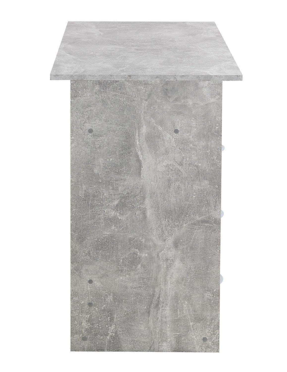 AVANTI TRENDSTORE - Adria - Scrivania con 3 cassetti bianchi ed 1 vano aperto, in legno laminato, disponibile in 3 diversi colori (Grigio)