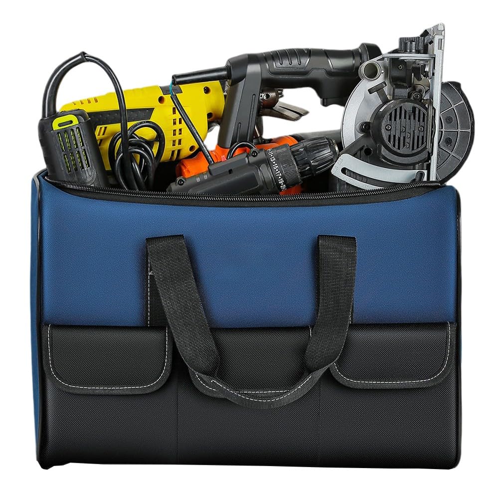 Bolsa de herramientas de nailon 1680D, organizador resistente con múltiples bolsillos para entusiastas del bricolaje, artesanos, electricistas, fontaneros