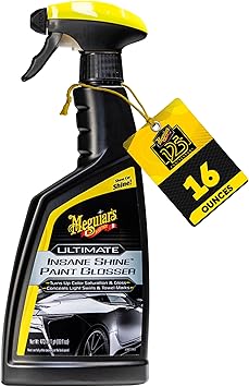 Meguiars Ultimate Insane Shine Paint Glosser, Easy-to-Use Spray On and Wipe Off Product to Minimize Swirls and Enhance Glossy Paint Using Specialized Polymers, 16 Oz Spray Bottle