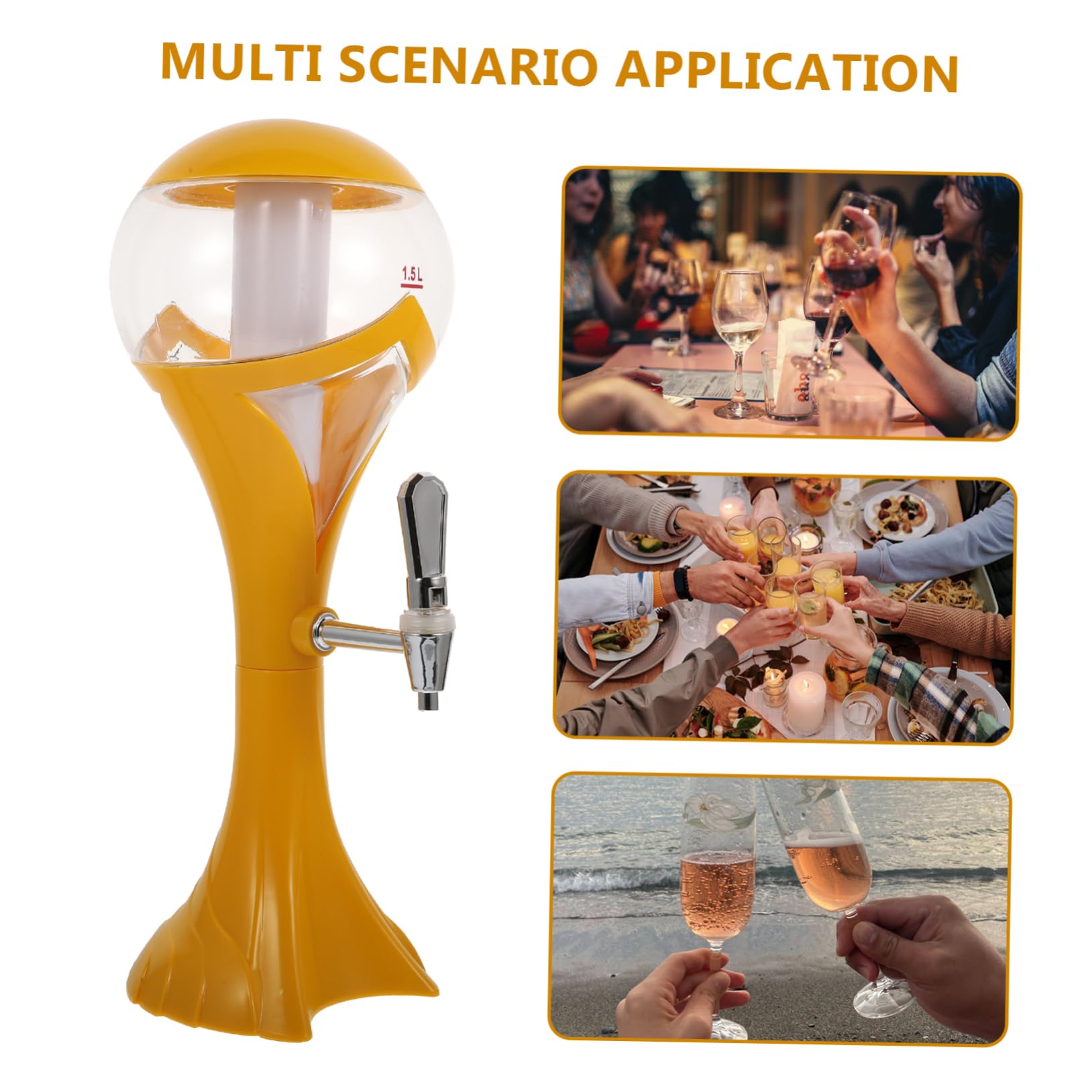 Dispensador de Cerveza Brillante Forma de Carámbano Torre de Cerveza para Fiestas Surtidor de Bebidas para Barras y Eventos