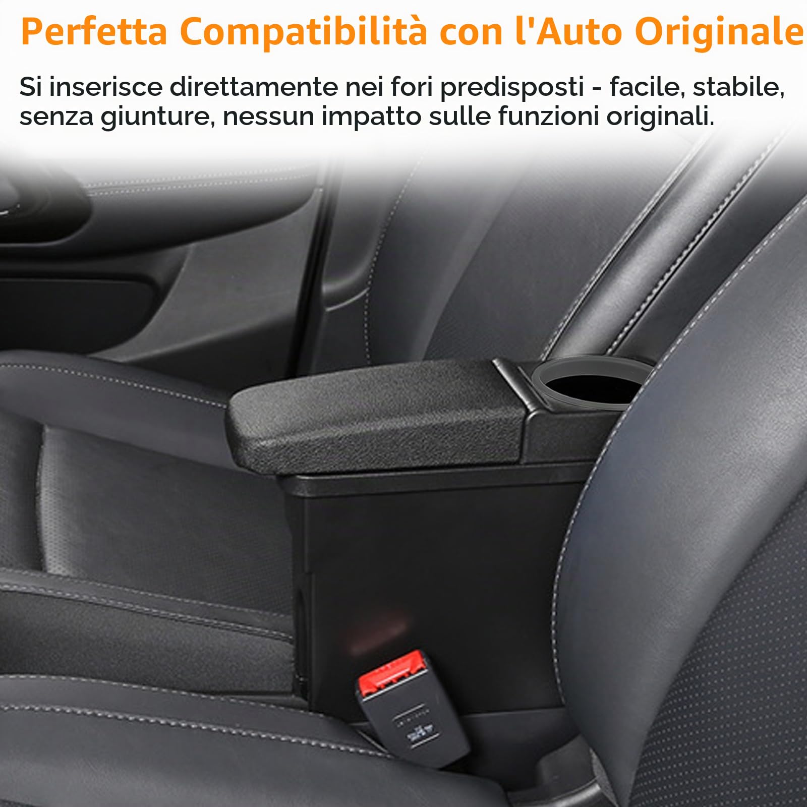 Scatola portaoggetti centrale per Leapmotor T03 2023-2025, bracciolo per auto con poggiabraccio estensibile, portabicchieri e vano portaoggetti centrale con scomparto guanti