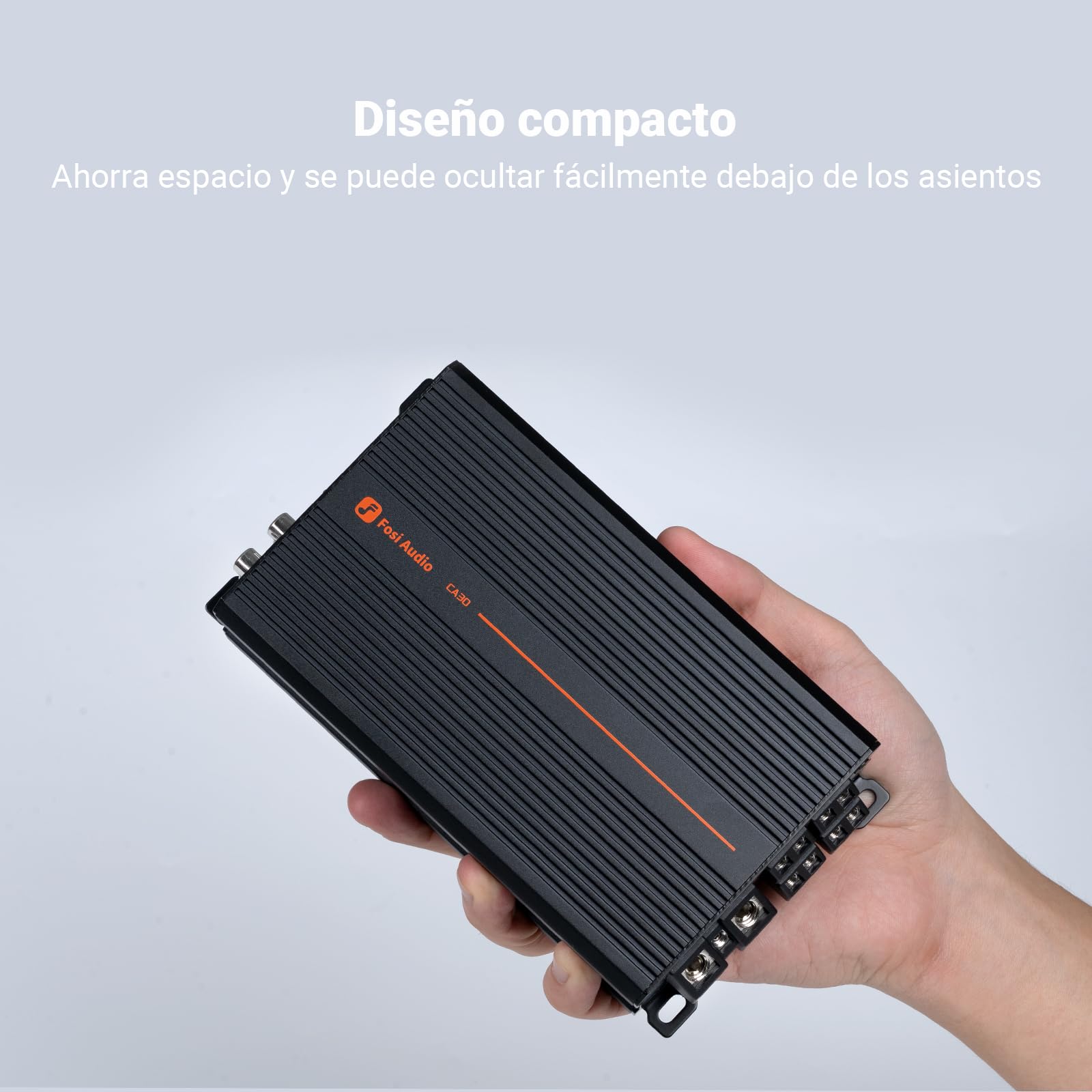 Fosi Audio CA30 Amplificador para Coche de 4 Canales Clase D,Crossover Independiente RCA/Entrada de Alto Nivel,100Wx4@4Ω/320W en Puente,Mini Amp HiFi de Bajo Ruido para Sistema de Audio para Vehículos