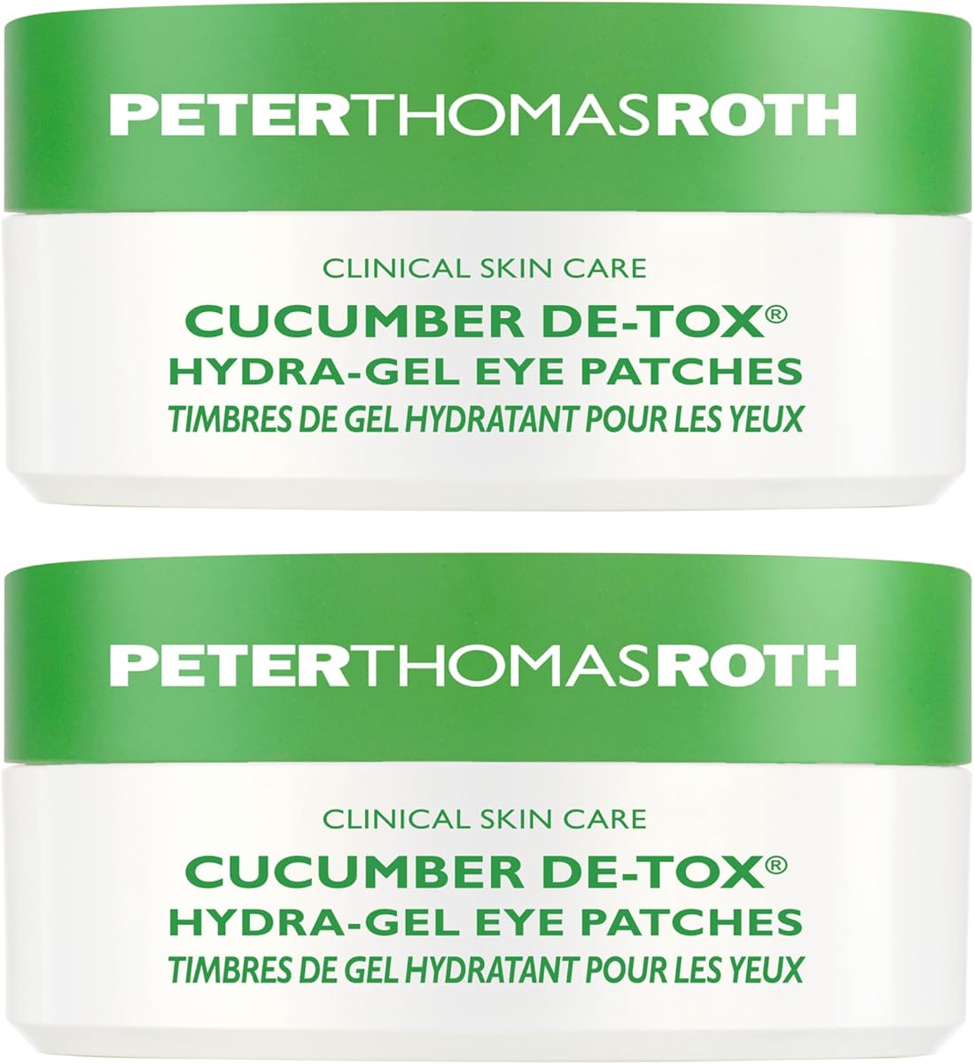Cucumber De-Tox Hydra-Gel | Soothing Under-Eye Patches for Puffiness, Dark Circles, Fine Lines and Wrinkles, 60 Count Each (Pack of 2)
