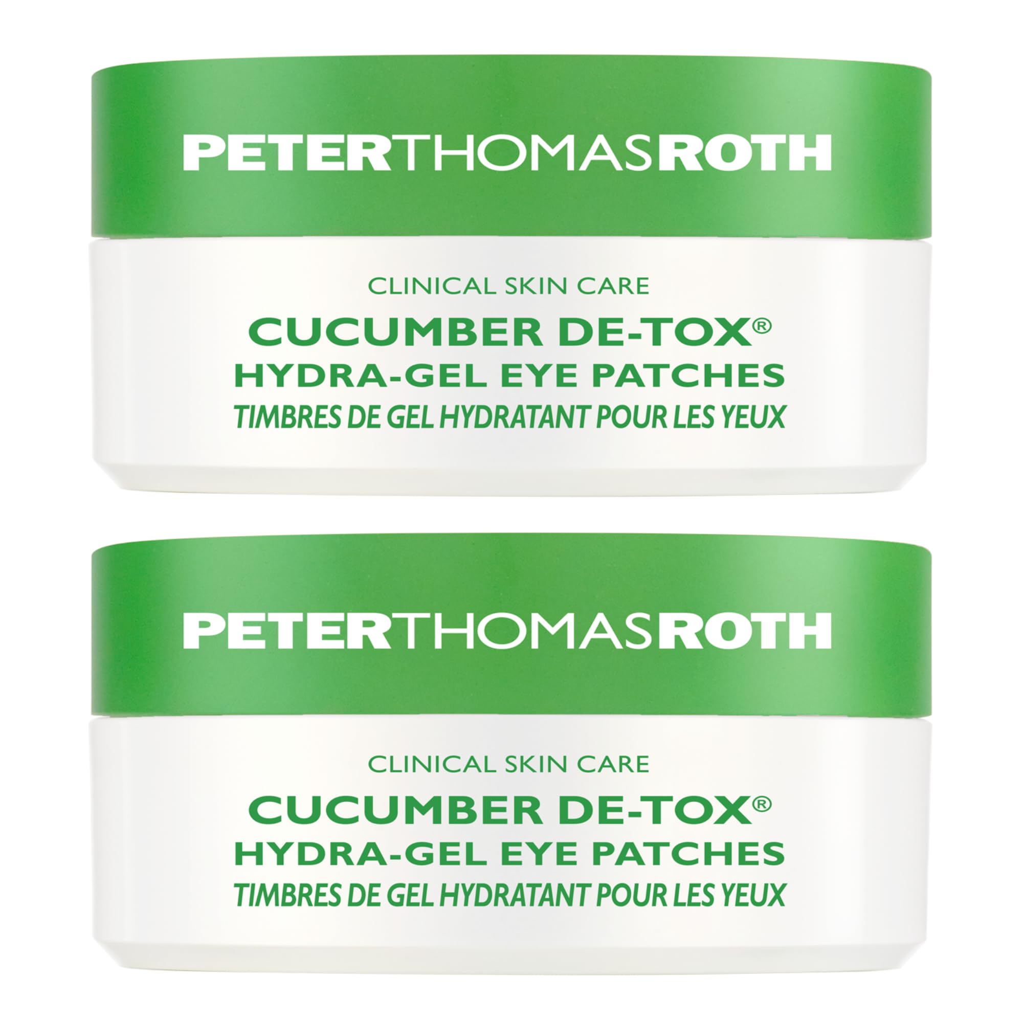 Peter Thomas Roth | Cucumber De-Tox Hydra-Gel | Soothing Under-Eye Patches for Puffiness, Dark Circles, Fine Lines and Wrinkles, 60 Count Each (Pack of 2)