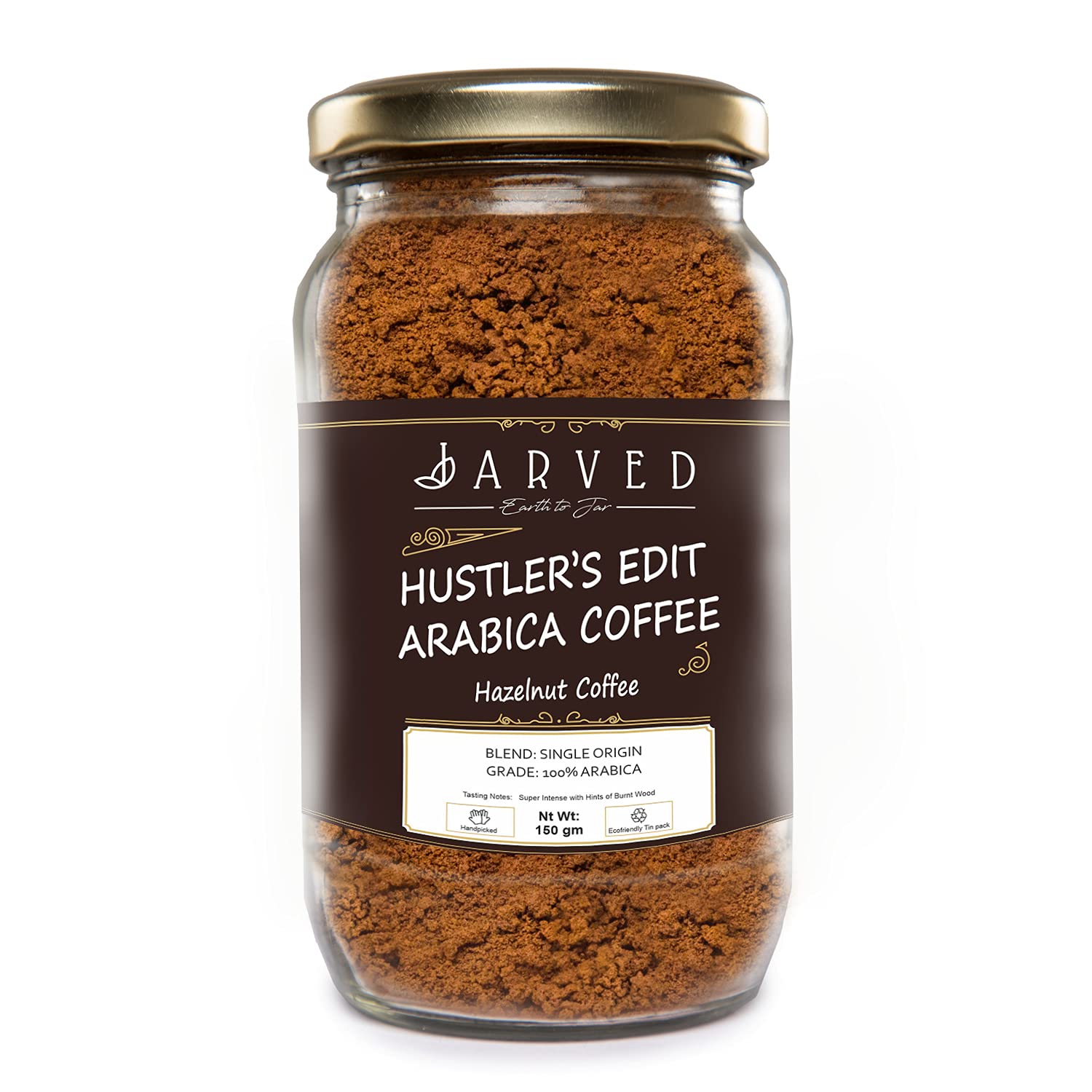 Jarved hazelnut coffee-flavored instant coffee-100g in glass jar 100% coffee no chicory