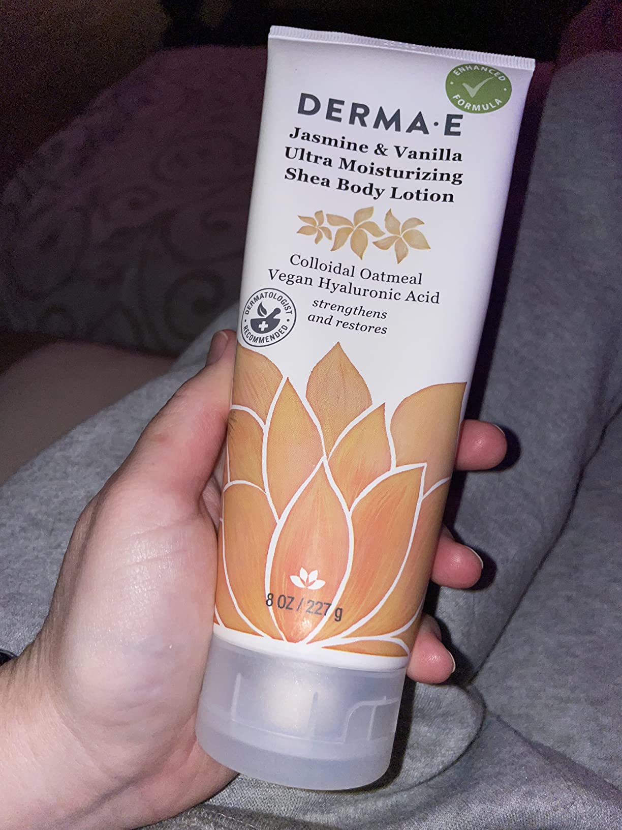 Derma E Jasmine and Vanilla Ultra Moisturizing Shea Body Lotion – Vegan Hyaluronic Acid and Vitamin E Moisturizer for Dry Skin – Cruelty Free Moisturizing Cream, 8 oz