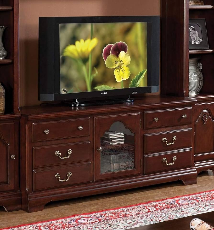 Amazon.com: ACME Furniture Hercules TV Stand in Cherry