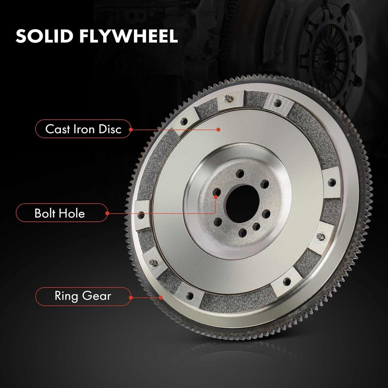 A-Premium Clutch Flywheel Compatible with Mini Cooper 2007-2015, Cooper Countryman 2011 2013-2016, Cooper Paceman 2013-2016, 1.6L 2.0L, 6 Bolt Holes, 133 Teeth, Manual Trans., Replace# 11227561765