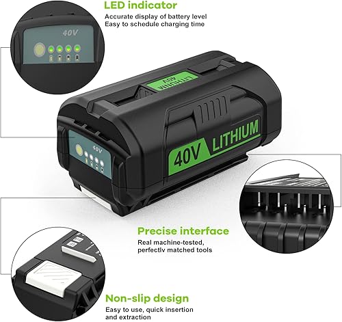 Miniatura 4 de Reemplazo de 40 voltios 6500mAh para batería Ryobi 40V OP4040 OP4026 OP4030 OP4050 OP4060A con cargador Ryobi 40V OP401