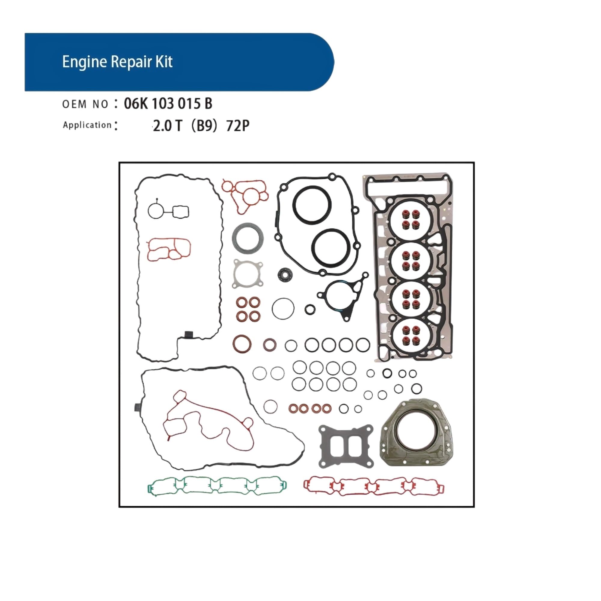 Junta estanqueidad tapa válvulas EA888 MK3 Pieza Del Motor Juego Completo De Juntas Culata 2.0T Gas Para A3 Para A4 Para B9 Para A6 Para Q3 Para Q5 Para VW Para Golf Para Passat