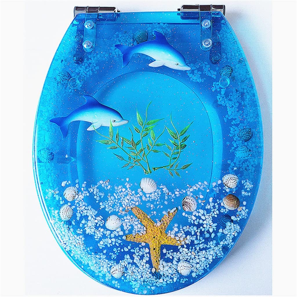 MOBYGKFY Universal U V O Type European Resin Toilet Seats Multi-Color Thicker Seat Cover