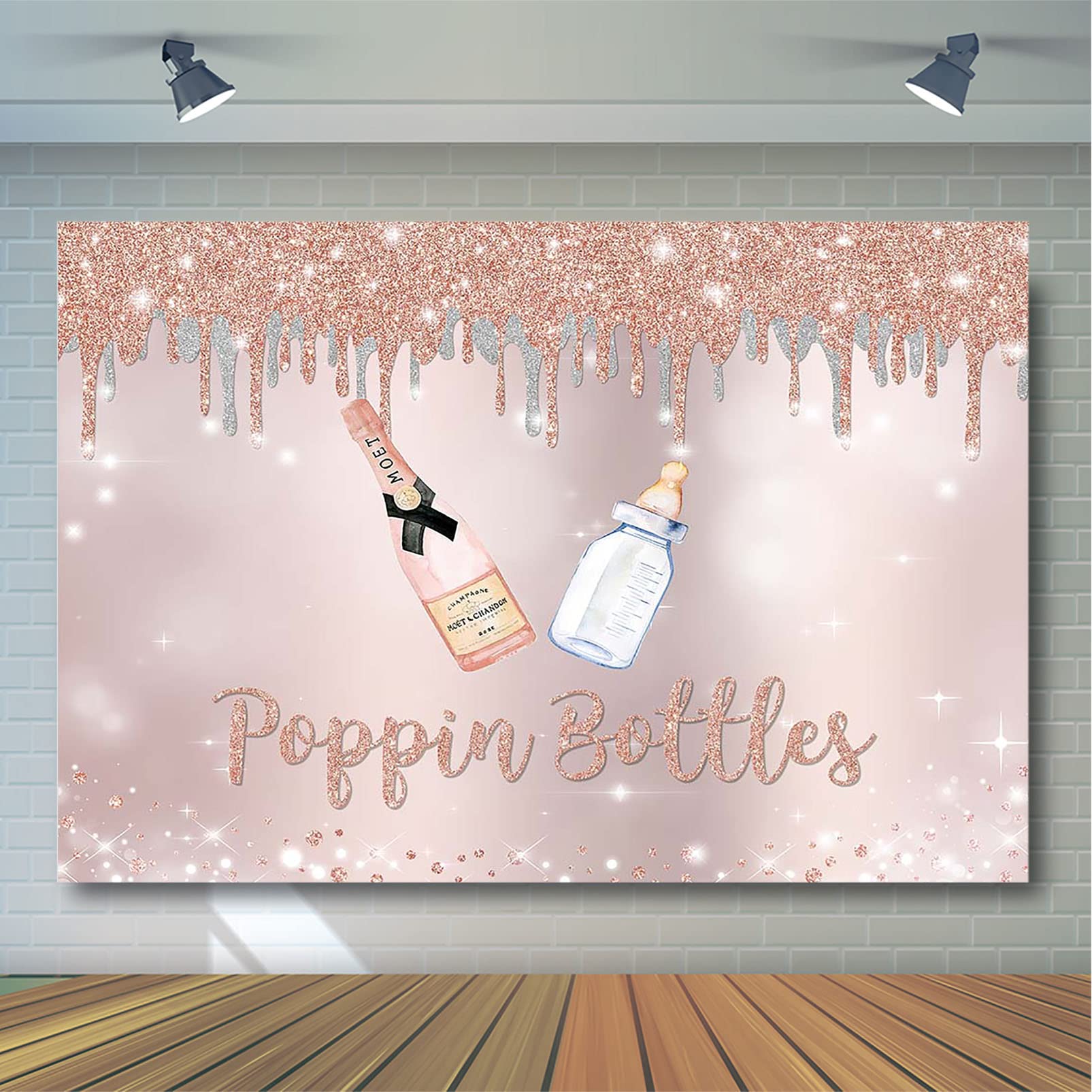 Avezano Rose Gold & Black Birthday Backdrop With Glitter Diamond Sprinkles Balloon Bokeh Photography Background For Women's Bday Party Photobooth Props (Rose Gold, 10x7ft - View #13