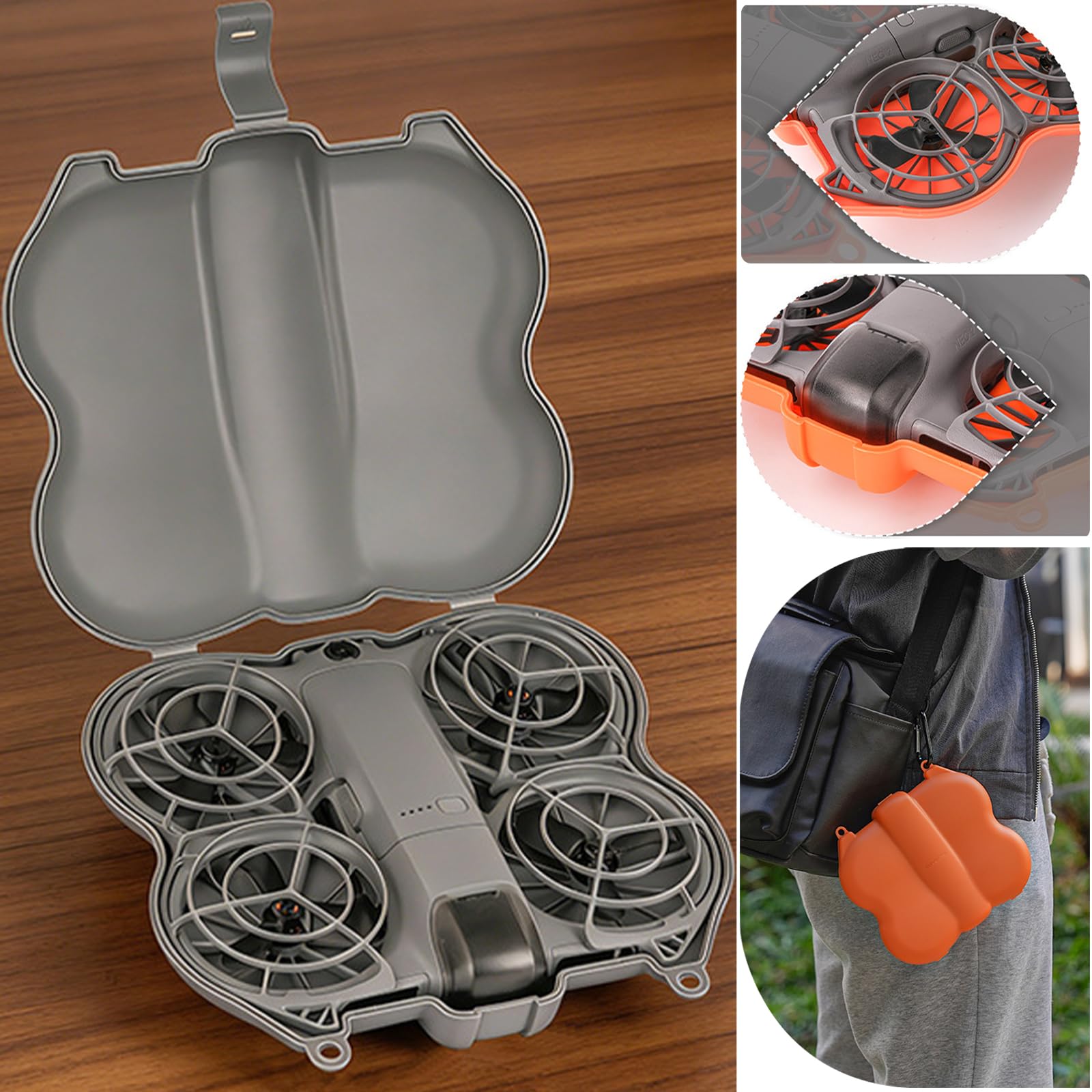 Étui Plastique pour DJI Neo 2 Étui de Transport Drone Sac de Protection Sac de Rangement Drone Accessoires pour DJI Neo 2, Compact Portable Léger (Blcak)