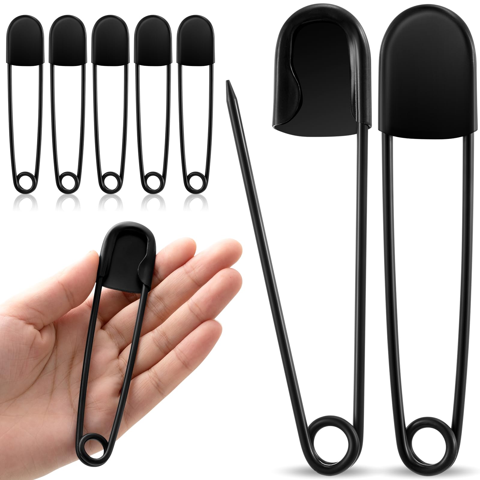 Juexica 5 Pcs 5 Inch Large Safety Pins, Giant Heavy Duty Jumbo Safety Pin