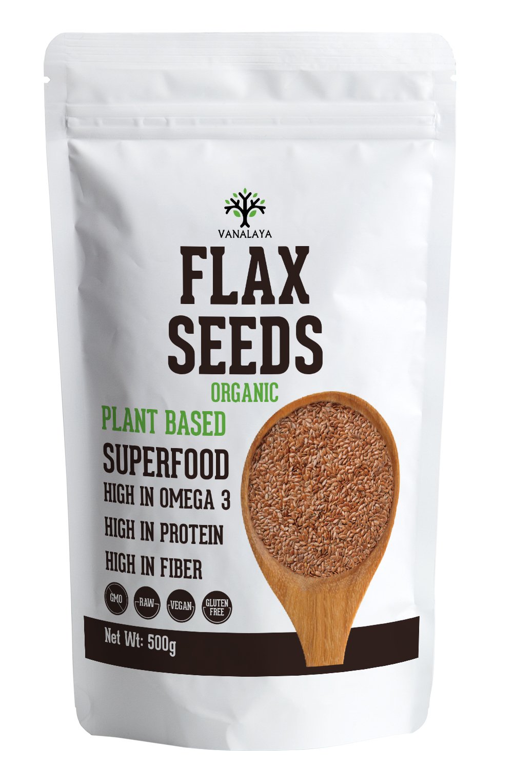 Vanalaya Raw Unroasted Flax Seeds for Weight Loss Management | Rich in Omega-3 Fatty acids, Protein, Fibers and Minerals | Diet Snack-500g (B07FVX99QD) Amazon Price History, Amazon Price Tracker