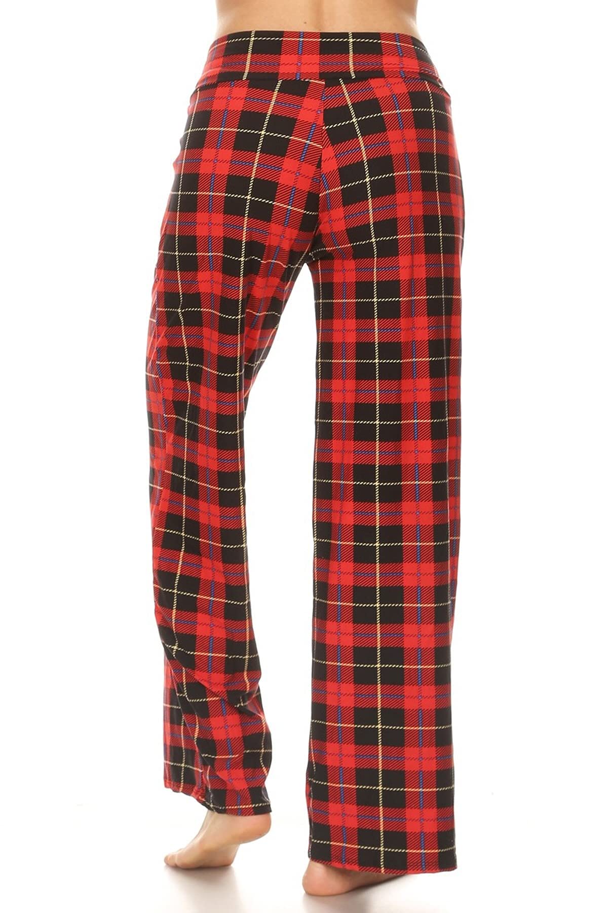 Leggings Depot Fabluxe spodnie do biegania z kieszeniami, aktywne spodnie do biegania dla kobiet, lekkie spodnie do biegania, Lounge-Urlaub Plaid, 1X