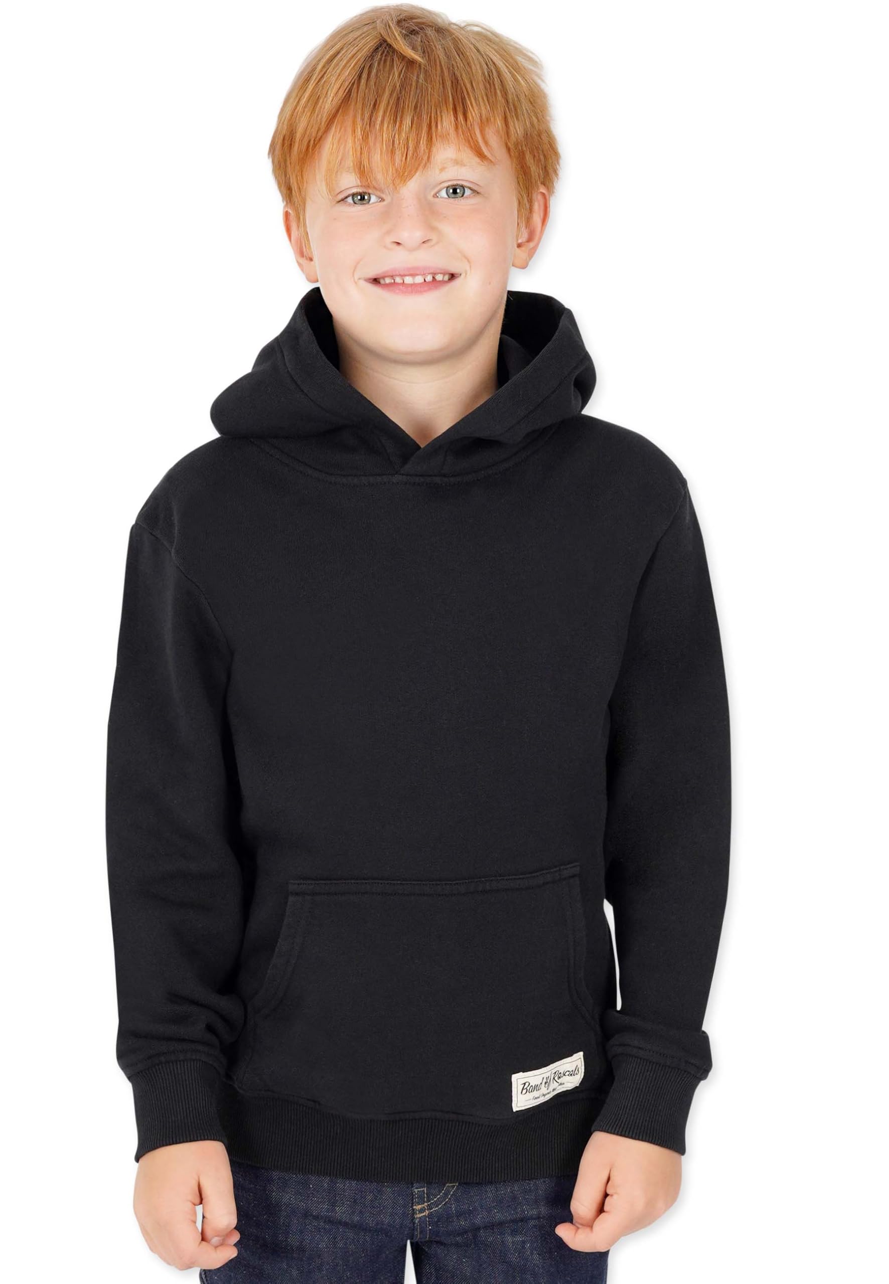Band of Rascals Dziecięca bluza z kapturem Plain z bawełny ekologicznej, czarny, 164