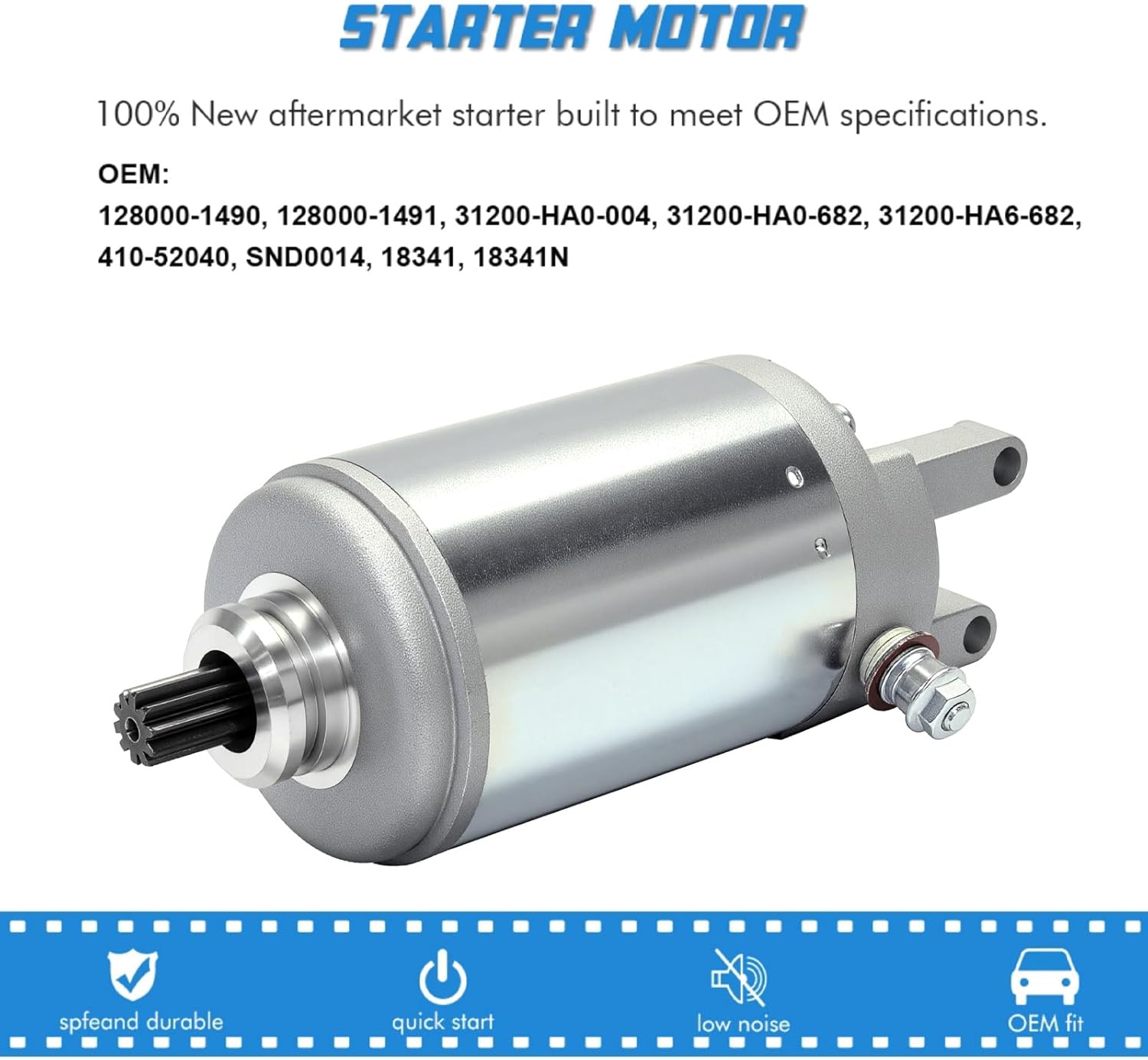 Starter Motor Replacement for Honda ATV ATC TRX 250 ATC250 TRX250 Big RED 1985-1986 Replaces 128000-1490 128000-1491 31200-HA0-004 31200-HA0-682 31200-HA6-682