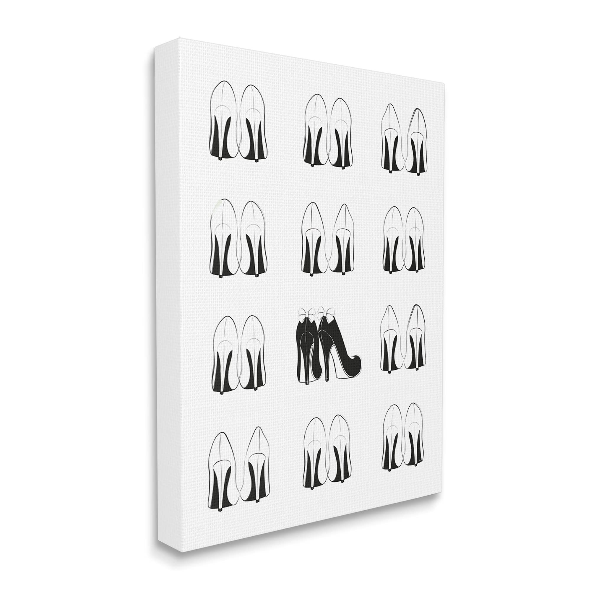 Stupell Industries 'Bold Bow Heels Standout Glam Fashion Shoes'| Canvas Art | Stupell Industries | 30 x 40 Inches, Easy to Hang and Sturdy, Made in USA, by Martina Pavlova