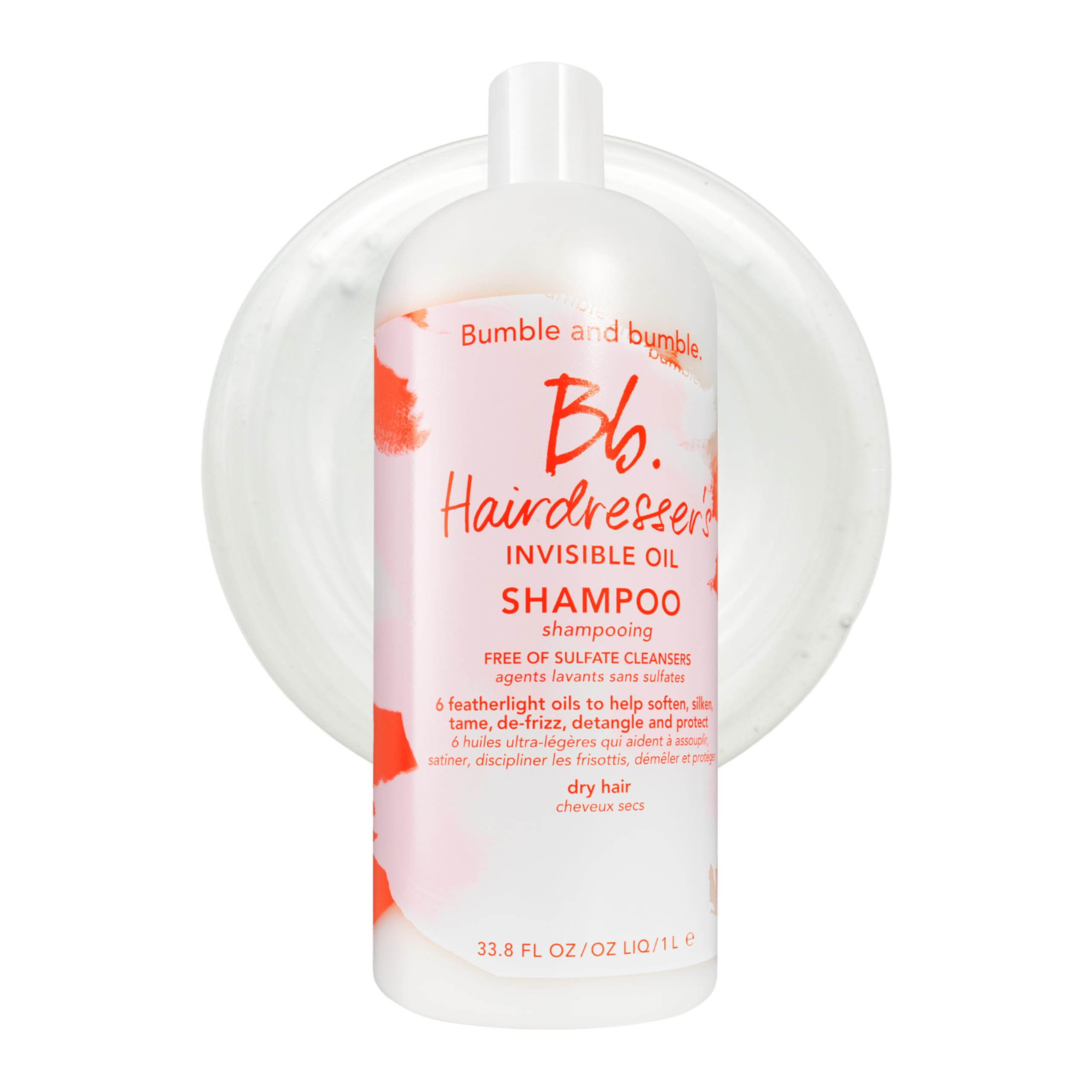 Bumble and bumble. Hairdresser's Invisible Oil Hydrating Shampoo | Anti Frizz, Softening, Color Safe | For All Curly, Wavy, Straight Hair Types | With Argan, Coconut + Grapeseed Oil