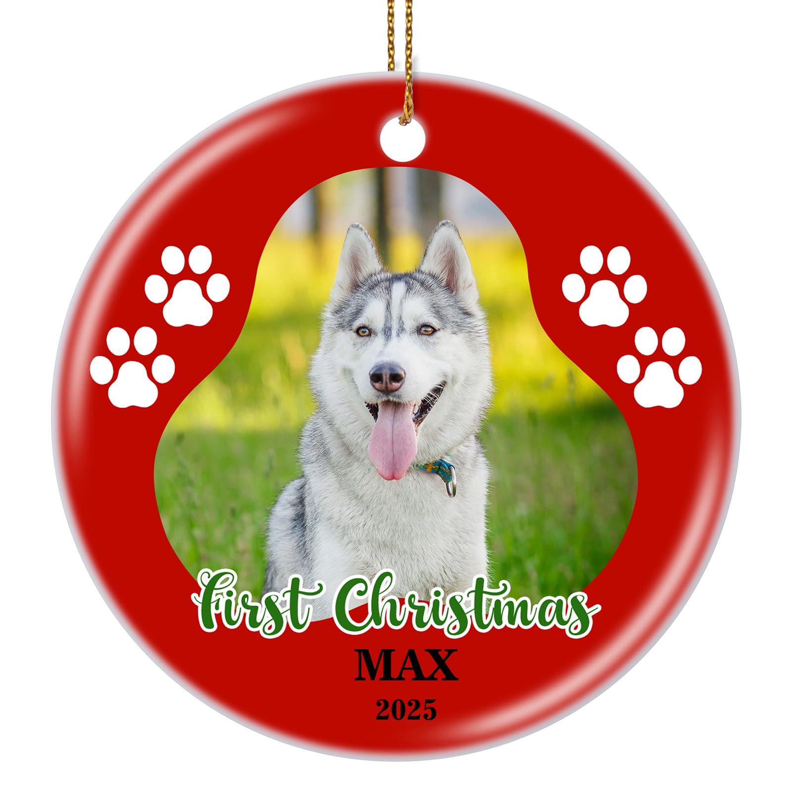 Personalized Dog First Christmas Ornament, Pet Ornaments for Christmas Tree