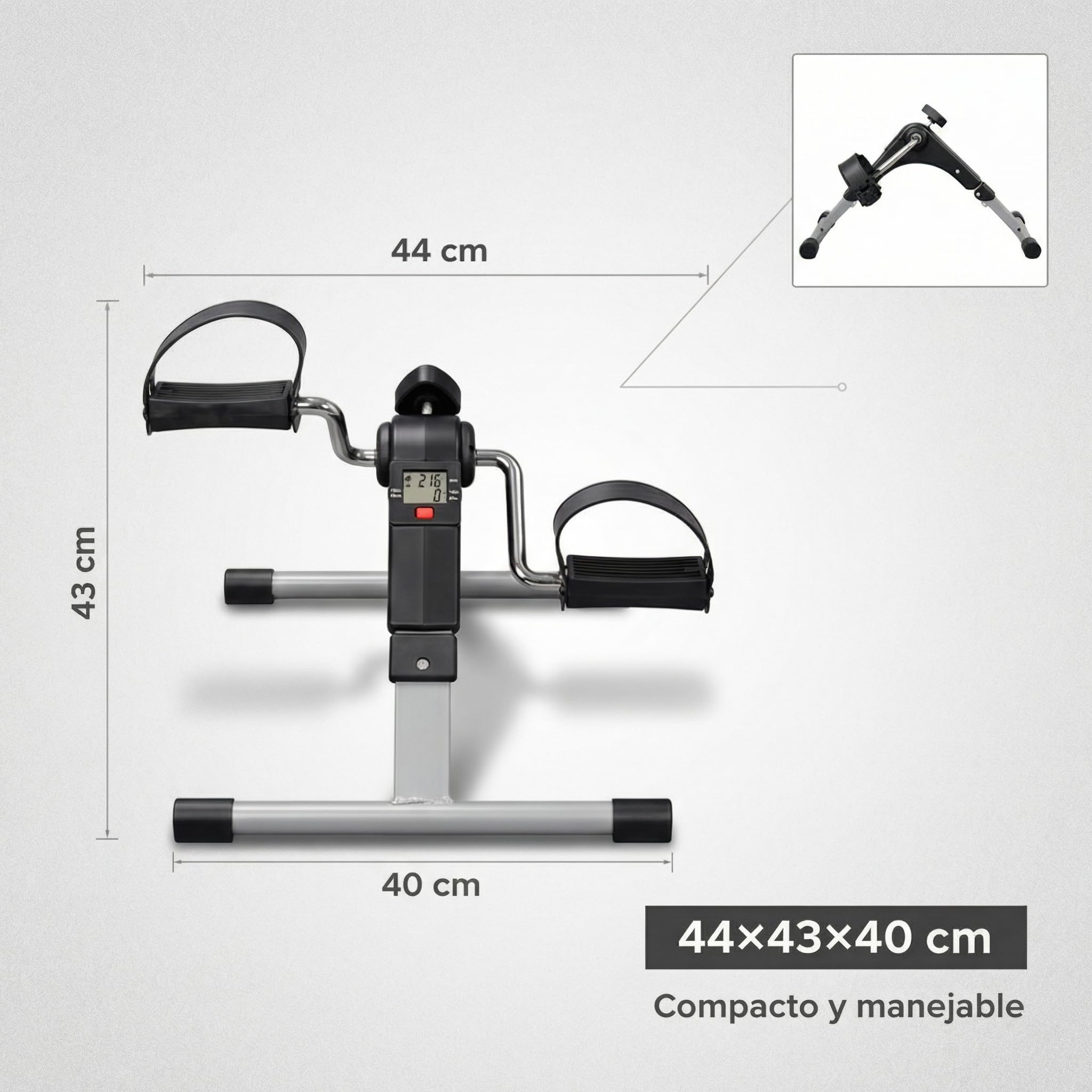 Pedali statici anziani - Pinchetto - Pedale per anziani, cyclette, pedaliera per gambe e braccia con schermo LCD, pedalare seduto con resistenza regolabile - portatile