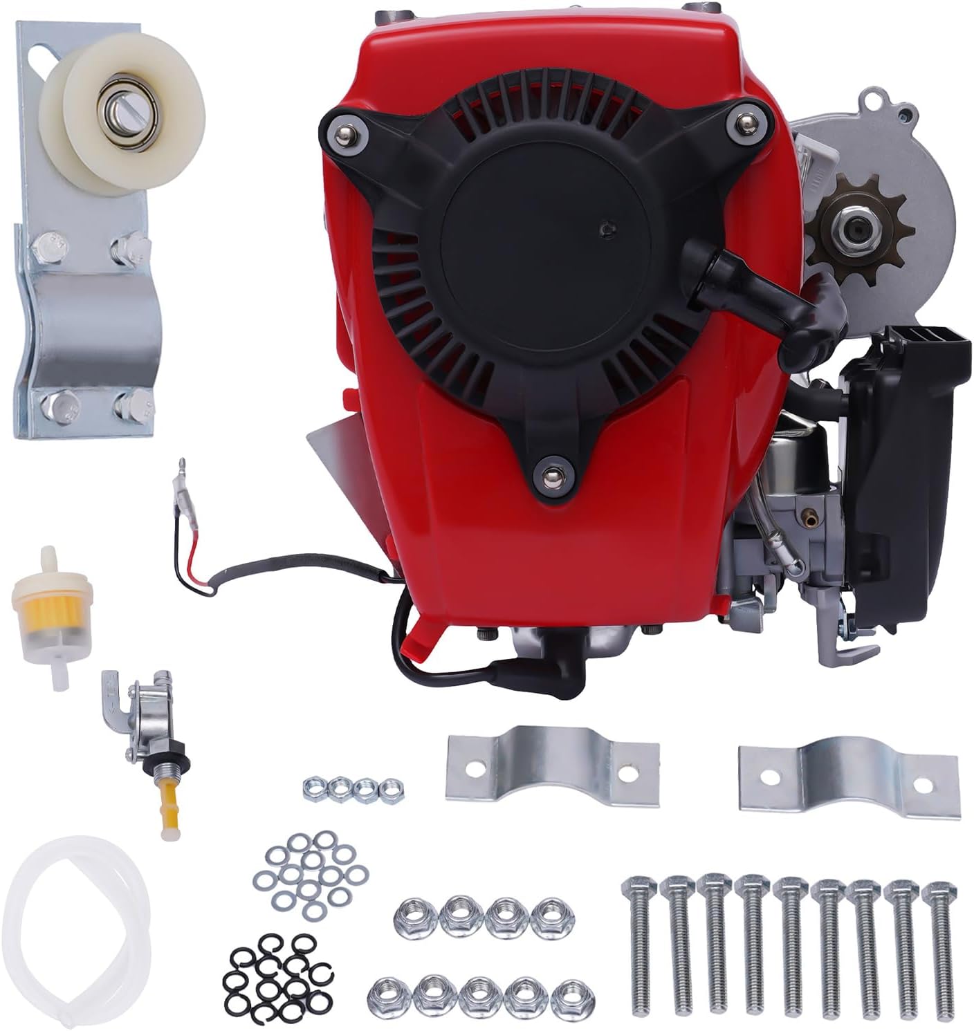 49CC 4-stroke Bicycle Motorized Gas Petrol Bike Engine, Motor Kits Chain Scooter, Fuel Efficient for Bicycle Scooter Runs Silently, Bicycle Motor Kit Bike Motor Kit Bicycle Engine Kit
