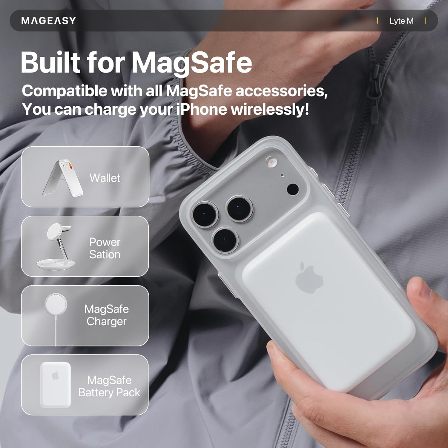 Condition photo showing New/Like New for MAGEASY Compatible with iPhone 17 Pro Max 6.9" Thin Case - Super Lightweight, 0.7mm Ultra Thin, Compatible with MagSafe, Anti-Fingerprint - Lyte M (Mist) 6.9" iPhone 17 Pro Max Mist