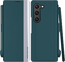 Coque pour Samsung Galaxy Z Fold 6 avec Porte-S Pen, Magnétique Housse en Cuir PU Premium Etui à Rabat, Antichoc Flip Pochette Protection Telephone pour Samsung Z Fold 6 5G Case (Vert)